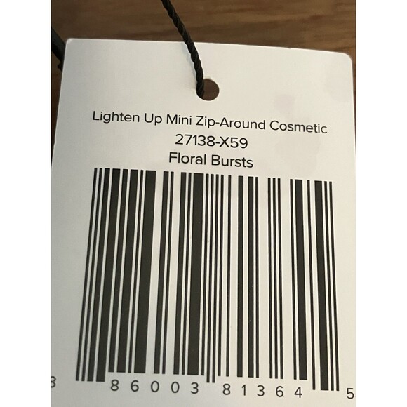 Vera Bradley Lighten Up Mini Zip Around Cosmetic Bag Floral Bursts New - Picture 4 of 5